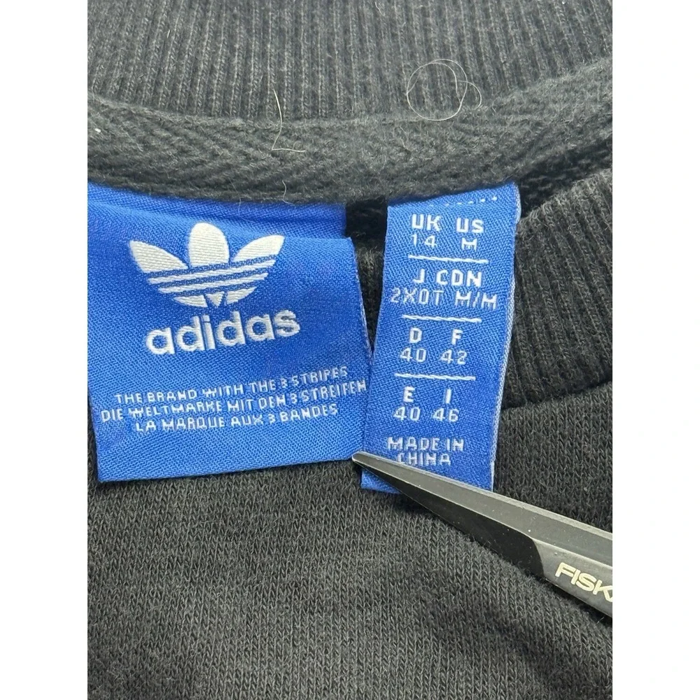 Adidas Essentials‎ 3-Stripes Crewneck Sweatshirt in Black Size Medium